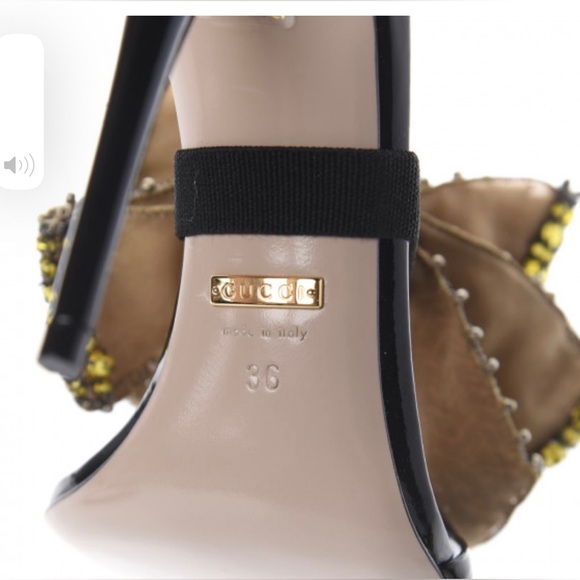 NWT GUCCI patent Crystal removable bows - Picture 6 of 6